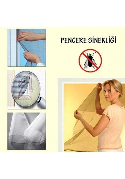 Tüm Cam Pencere Kapılara Uyumlu Tek Kanat Pencere Sinekliği Beyaz