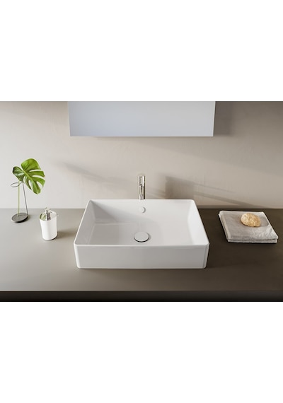 VitrA Nuo 7434B003-0016 Dikdörtgen Çanak Lavabo. 60 CM. Beyaz