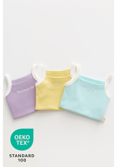 Luppinos Holiday 3lü %100 Pamuk Nakışlı Bebek Atlet Set Açık Lila
