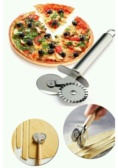 Mithra Life Çift Başlıklı Paslanmaz Çelik Pizza Mantı Hamur Kesme Bıçağı Mıt1112