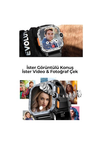 Wearfitpro Wrwatch 5g Lite Sim Kart Çift Kameralı Btk Yeni Nesil Özelliklere Sahip 51mm Akıllı Saat Siyah