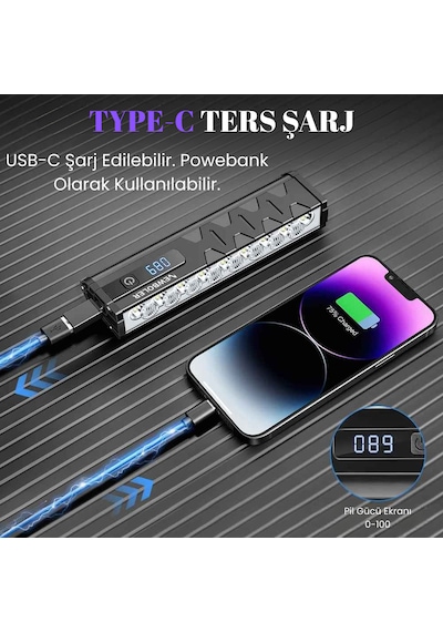 Newboler 10000 Lümen 17 Led Usb Şarjlı Bisiklet Farı 10000 Mah