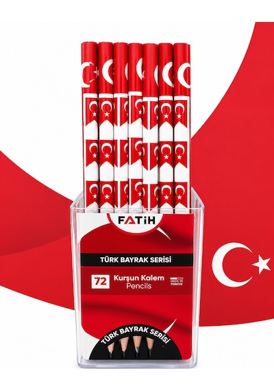 Türkiye Desenli Kurşun Kalem 2b Fatih 12 Adet Çok Renkli