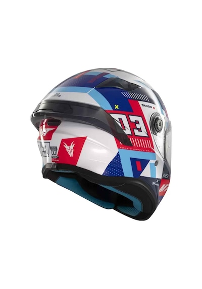 Mt Helmets Targo S Sergio Garcia B5 Kapalı Kask Mavi - Beyaz - Kırmızı