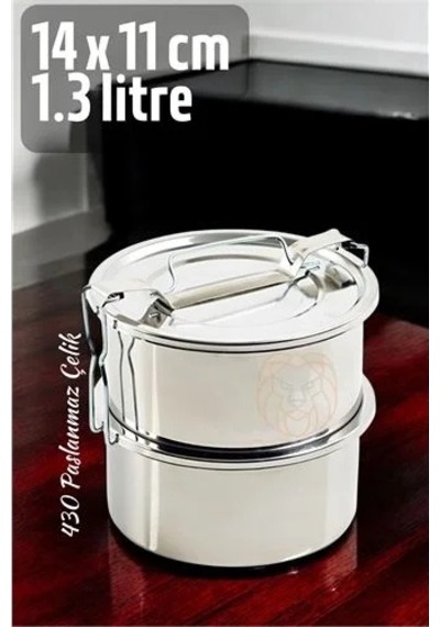 Sefer Tası Yemek Kabı Paslanmaz Çelik 2 Katlı 14 Cm 1.3 Litre 721365