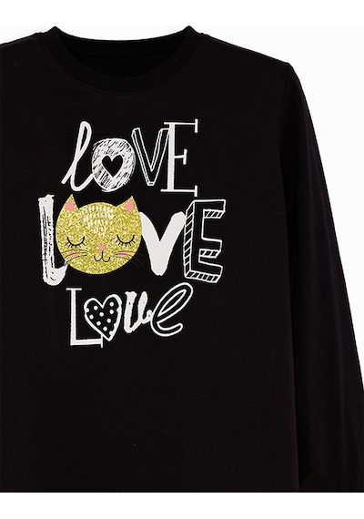 Denokids Love Kız Çocuk T-shirt Tayt Takım Renkli