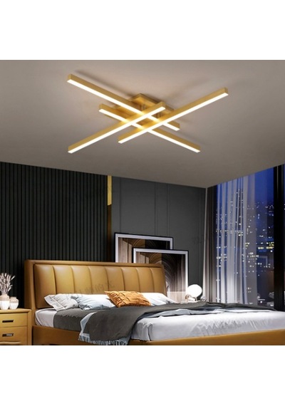 Eskitme Gold Led Tavan Lambası 3000K Sarı Işık Modern Avize