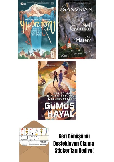 Yıldız Tozu Resimli Edisyon + Sandman 10 Matem + Gümüş Hayal Ara Dünya 2 Ciltli