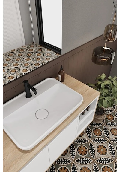 Lale Beyaz 100 Cm %100 Mdf Lavabolu Banyo Dolabı + Aynalı Dolap Beyaz Meşe Lale Beyaz 100 Cm %100 Mdf Lavabolu Banyo Dolabı + Aynalı Dolap Beyaz Meşe