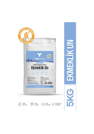Tam Tarım Glutensiz %100 Tam Çiğ Karabuğday Unundan Ekmeklik Un 5 KG