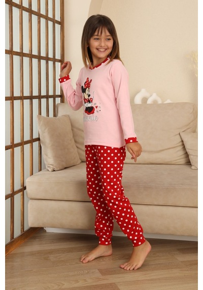 Miniğimin Cicileri Mnn Puantiye Baskılı Kız Çocuk Pijama Takı... Pembe