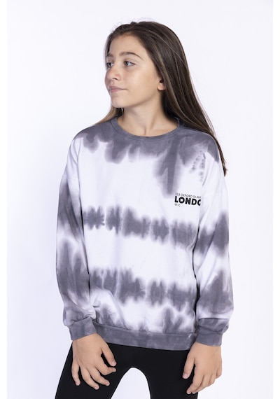 Toontoy Kız Çocuk Batik Desenli Sweatshirt Siyah