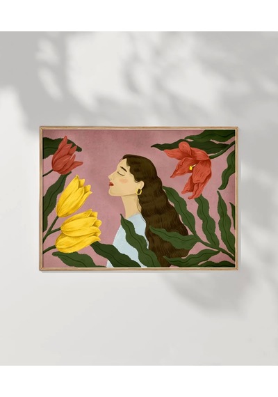 Çerçevesiz Poster Floral Melodi