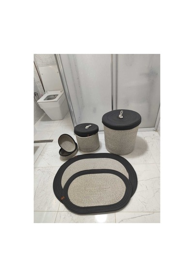 Jüt Hasır 6 Lı Banyo Paspas Takımı Bohem Tarzı Paspas:50x80/ 40x60 /çamaşır Sepet 40x36 ,25x29 Taş Antrasit Taş Antrasit Jüt Hasır 6 Lı Banyo Paspas Takımı Bohem Tarzı Paspas:50x80/ 40x60 /çamaşır Sepet 40x36 ,25x29 Taş Antrasit Taş Antrasit