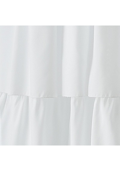 Lexroo Volants Dantelli Perde Panel, Polyester, Beyaz, 63-ınch