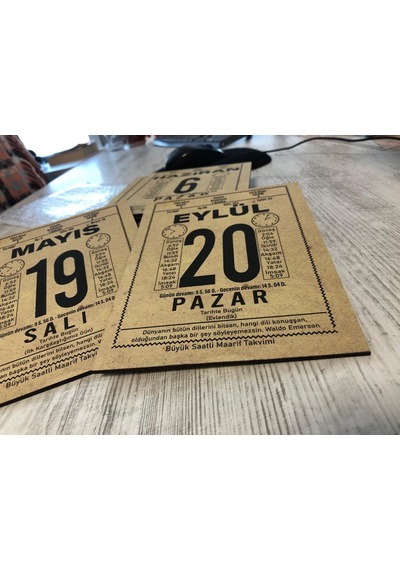 Kişiye Özel 13,5x18 cm Ahşap Özel Günler Takvim Yaprağı Tablo, Se