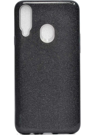 Samsung Uyumlu Galaxy A20s Kılıf Zore Shining Silikon Siyah