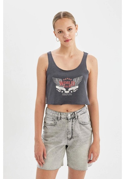 DeFacto Loose Fit Baskılı U Yaka Atlet D3595AX24HSAR191