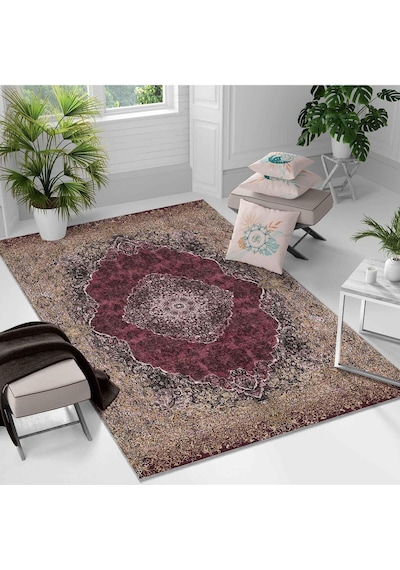 Kaymaz Taban Yıkanabilir Halı Mutfak, Salon, Yatak Odası İçin Modern Dijital Baskı Halı Slnhalı28 - 0098 Çok Renkli