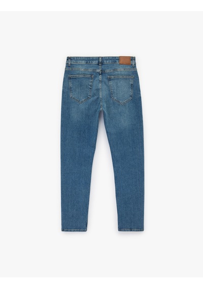 Koton Normal Bel Pamuklu Slim Fit Jean Pantolon - Brad Jean Orta İndigo 6sam40003nd