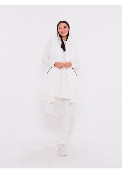 Bwest Minimal Kapitoneli Yelekli Spor Üçlü Takım - 70060 - Krem-27 Krem