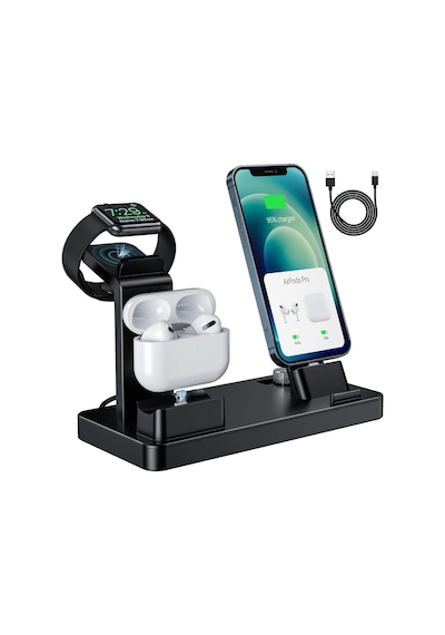 3'ü 1 Arada Masaüstü Şarj Standı - İphone, Apple Watch Ve Airpods Uyumlu Çoklu Şarj İstasyonu