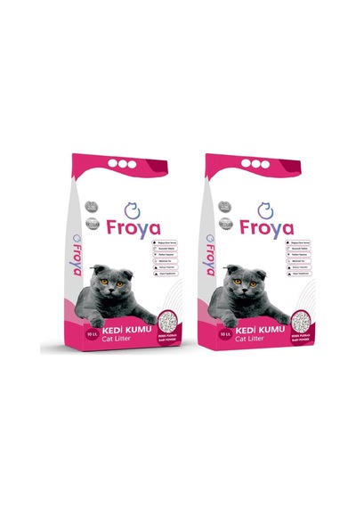 Bebek Pudralı Topaklanan Bentonit Kedi Kumu, 10l X 2