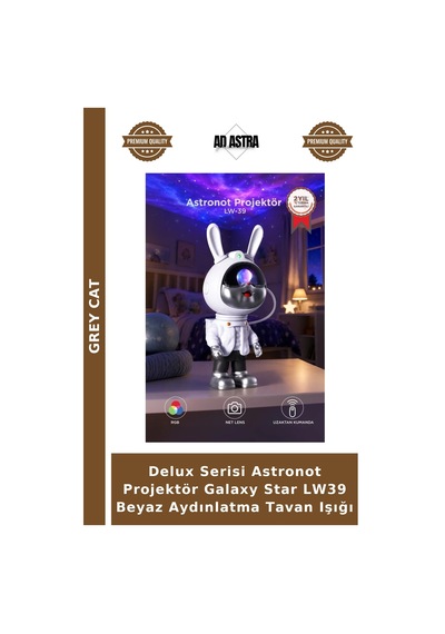 Delux Serisi Astronot Projektör Galaxy Star Lw39 Beyaz Aydınlatma Tavan Işığı