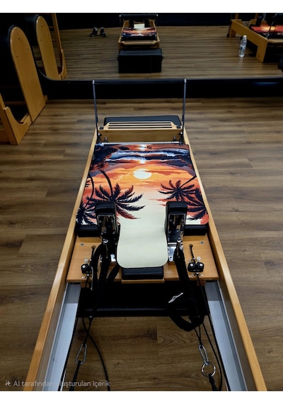 Reformer Pilates Mat ' Kaymaz' -'wavy Sunset' Renkli