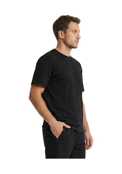 Sportive Bane Erkek Siyah Günlük Stil T-shirt 26ye0017-syh