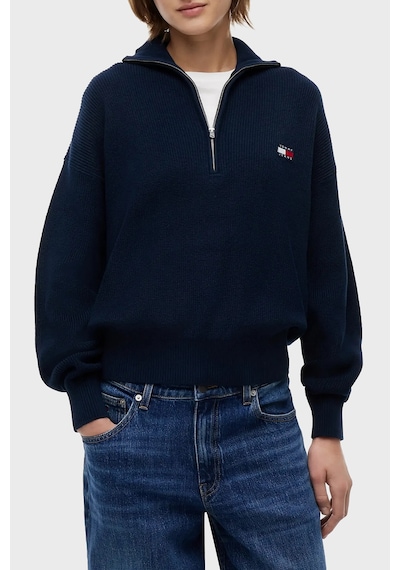 Tommy Jeans % 100 Pamuk Yarım Fermuarlı Balıkçı Yaka Kazak Kadın Kazak Dw0dw22928 C1g Lacivert Tommy Jeans % 100 Pamuk Yarım Fermuarlı Balıkçı Yaka Kazak Kadın Kazak Dw0dw22928 C1g Lacivert