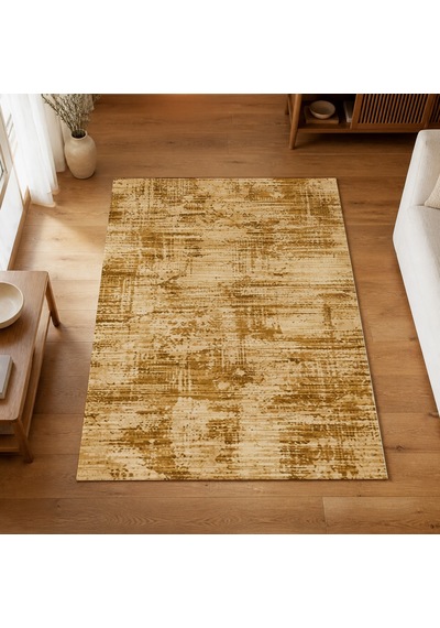 Kartela Halı Riva Halı Kaymaz Taban Makinede Yıkanabilir Halı Hardal Sarısı - 60 X 90 Cm