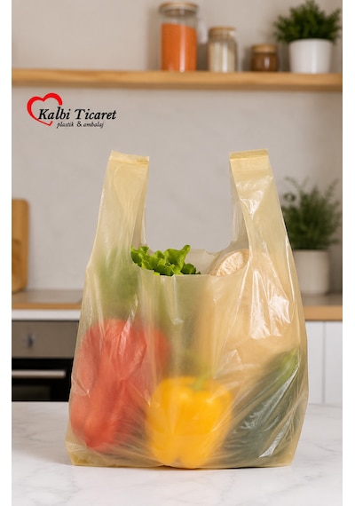 Kalın Sarı Poşet Büyük Boy 1 Kg Market Manav Poşeti 30x60 Cm Çöp Poşeti Atlet Poşet