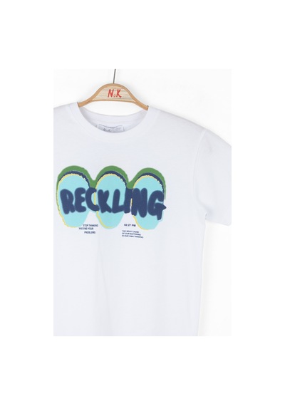 Nk Kids Cause Erkek Çocuk T-shirt 48541 Ekru