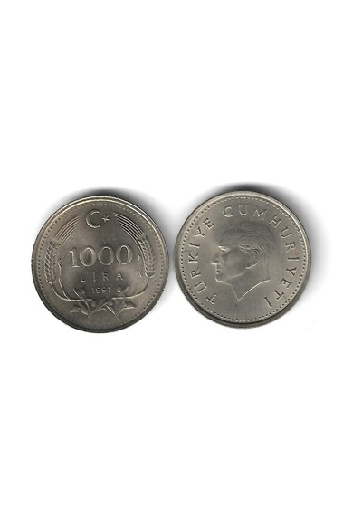 1991 Yılı Tedavül 1000 Türk Lirası Çil