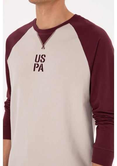 U.S. Polo Assn. Erkek Bisiklet Yaka Regular Fit Bordo İnce Sweatshirt 50315420-VR177