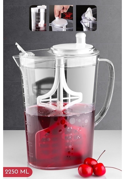 Aqua Mix Karıştıcılı 2250 Ml Ayran, Limonata Vb. Sürahi