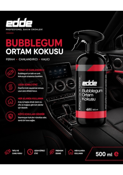 Edde Bubblegum Kokulu Araba Araç Oto Ortam Kokusu Araç Içi Kokuları Oto Parfümü 500 Ml Oto Detailing