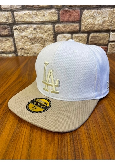 Hamze La Los Angeles Hiphop Snapback Rapper Baseball Drip Şapka Cap Beyaz - Bej