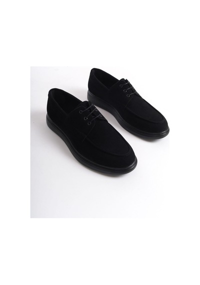Mubiano Mbsrgn105-s Siyah Süet Erkek Bağcıklı Loafer Siyah