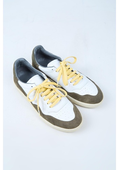 Krahe Artemis Erkek Hakiki Deri El Boyamalı Bağcık Ve İki Yedek Bağcıklı Beyaz-haki Sneakers Krahe Artemis Erkek Hakiki Deri El Boyamalı Bağcık Ve İki Yedek Bağcıklı Beyaz-haki Sneakers