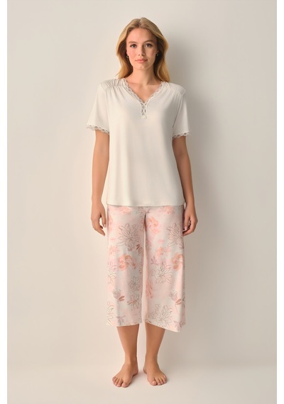 Suwen Lula Kapri Şort Pijama Takımı Sh26617659334 Pembe