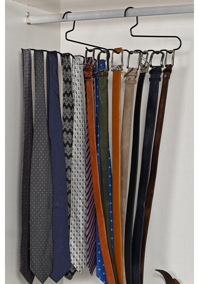 5'li Mat Siyah Zigzag Metal Askı, Pantolon, Şal, Eşarp Ve Kemer Düzenleyici