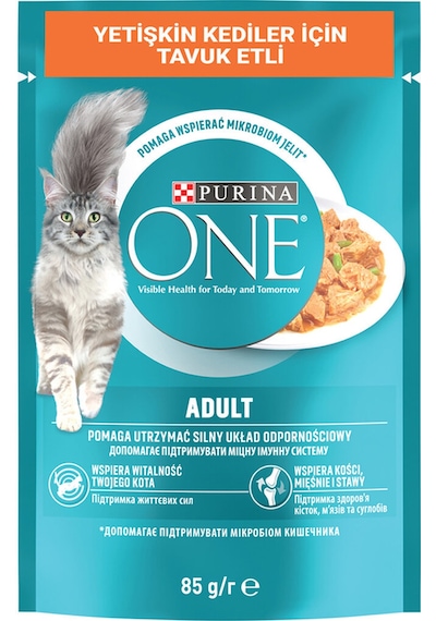 Purina One Pouch Tavuklu Yetişkin Kedi Maması 85 G
