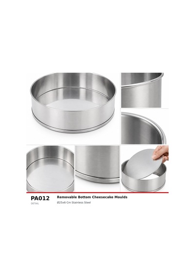 Fida Altı Çıkmalı Cheesecake Kalıbı Paslanmaz - Ø250 H60mm Inox