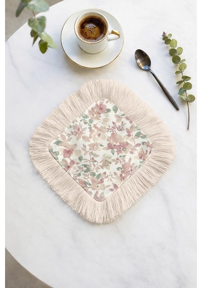 Romantik Çiçek Bahçesi Saçaklı Sunum Peçetesi - Pastel Vintage Bohem Pudra Kahve Yanı Sunum Mendili Okyanus Altın Sarısı Romantik Çiçek Bahçesi Saçaklı Sunum Peçetesi - Pastel Vintage Bohem Pudra Kahve Yanı Sunum Mendili Okyanus Altın Sarısı