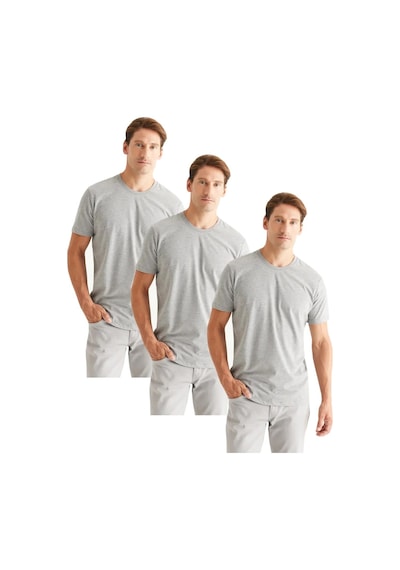 Classics Erkek Regular Fit Bisiklet Yaka Kısa Kol Gri Tişört 3'lü Gri Classics Erkek Regular Fit Bisiklet Yaka Kısa Kol Gri Tişört 3'lü Gri