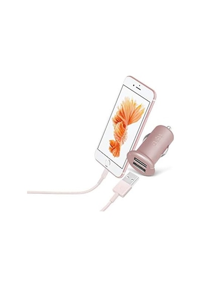 Sbs 5513 2 Mini Girişli Usb Araç Şarj Cihazı, Pembe