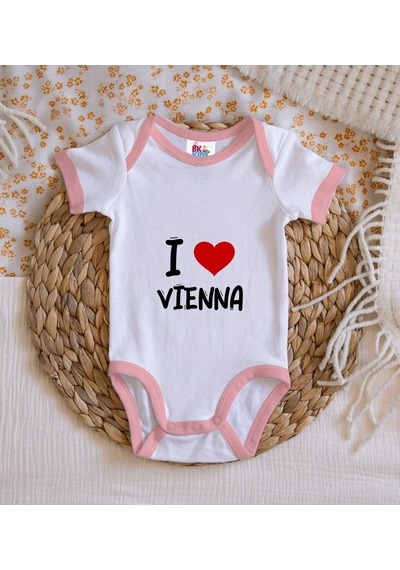 Bk Gift Bk Kids I Love Vienna Tasarımlı Pembe Bebek Body Zıbın - Model 1 12-18 Ay Sarı
