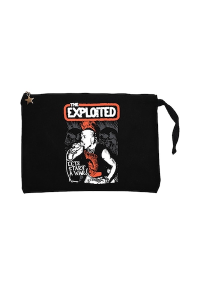 The Exploited on Stage Siyah Clutch Astarlı Cüzdan / El Çantası Siyah